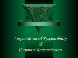 CORPORATE SOCIAL RESPONSIBILITY & CORPORATE …