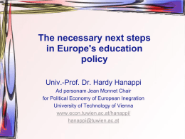 The necessary next steps in Europe's education policy