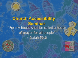 Church Accessibility Seminar