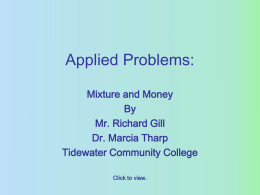 Applied Problems: - TCC: Tidewater Community College