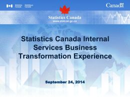 Statistics Canada Internal Services Business
