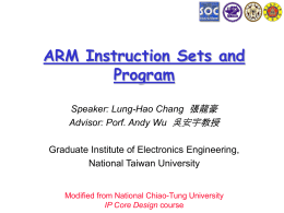 ARM Instruction sets and Program