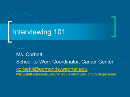 Interviewing 101 - Edmonds School District