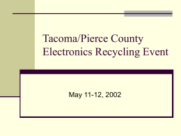 Tacoma/Pierce County Electronics Recycling Event