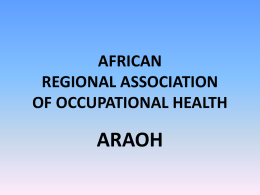 AFRICA REGIONAL ASSOCIATION OF OCCUPATIONAL HEALTH