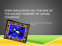 Poem Explication on “The Rime of the Ancient Mariner” by