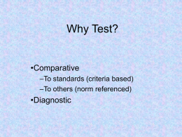 Why Test? - theTRC.org