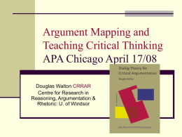 Argument Mapping and Teaching Critical Thinking