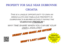 PROPERTY FOR SALE IN DUBROVNIK CROATIA