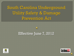 South Carolina Underground Utility Safety & Damage