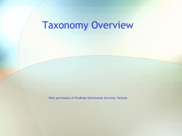 Training Presentation - Welcome to the Taxonomy Web Site