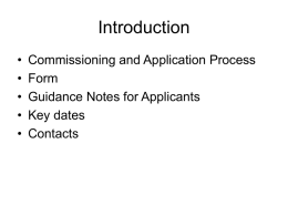 NDA Programme Commissioning Overview