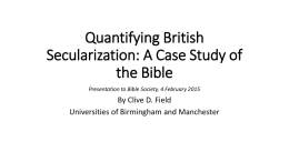 Quantifying British Secularization: A Case Study of the Bible