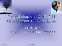 CHAPTER 10 - GAS LAWS - Greater Latrobe School District