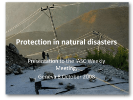 Protection in natural disasters