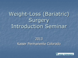 Bariatric Surgery Inservice