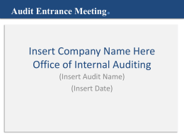 Audit Entrance Conference Presentation Template