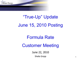 Formula Rate Customer Meeting Presentation 2007
