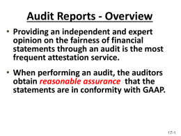 Auditors' Reports - Lorsbach's Auditing Resource