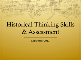 Historical Thinking Skills & Assessment