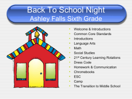 Back To School Night Ashley Falls Fifth Grade