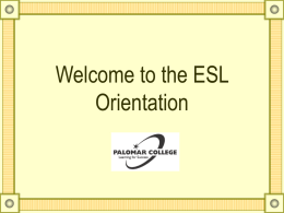 Welcome to the ESL Department