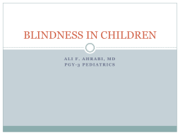 BLINDNESS IN CHILDREN