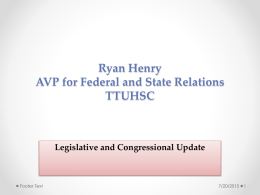 Ryan Henry AVP for Federal and State