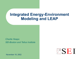 Energy Modeling and LEAP
