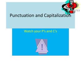 Punctuation and Capitalization - Middle School Page