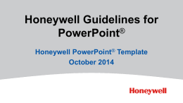 Honeywell Guidelines for PowerPoint&#174