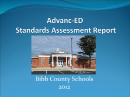 Advanced Standards Assessment Report