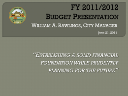2011/2012 Budget Presentation