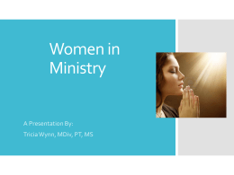 Women as Pastors and Elders