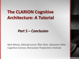 CLARION Conclusion - RPI Science and Technology Studies