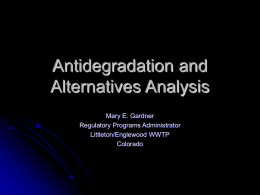 Antidegradation and Alternatives Analysis