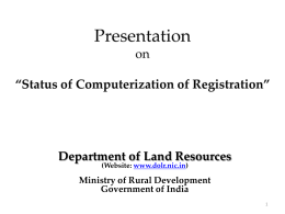 Presentation on “Status of Computerization of Registration”