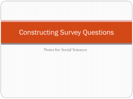 Constructing Survey Questions