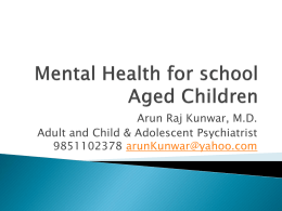 Mental Health for school Aged Children