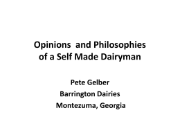 Opinions and Philosophies of a Middle Aged Dairyman