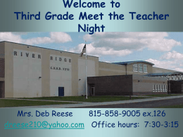 Third Grade Meet the Teacher Night
