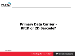 RFID vs. Barcodes? - Texas Instruments