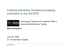 Compatibility of the Swiss Emissions Trading Scheme with