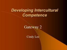 Developing Intercultural Competence