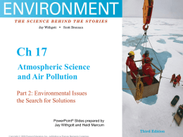 Atmospheric Science and Air Pollution