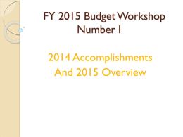 Staff Budget Projections