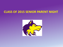 2012-2013 SENIOR PARENT NIGHT