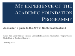 The Academic Foundation Programme