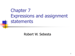 Expressions and assignment statements