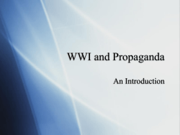 WWI and Propaganda